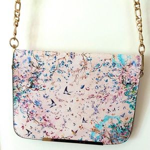 Floral faux leather purse